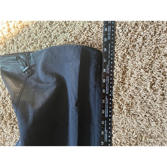 Adidas Cargo Pants Women's XL Black Baggy Streetwear Wide Leg Drawstring Pockets - Picture 5 of 9